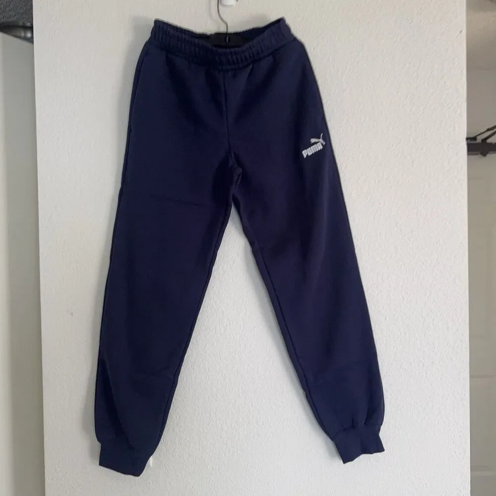 NEW Puma Sweatpants Mens Small Navy Blue Joggers Athletic Pants Casual Logo - Picture 2 of 16